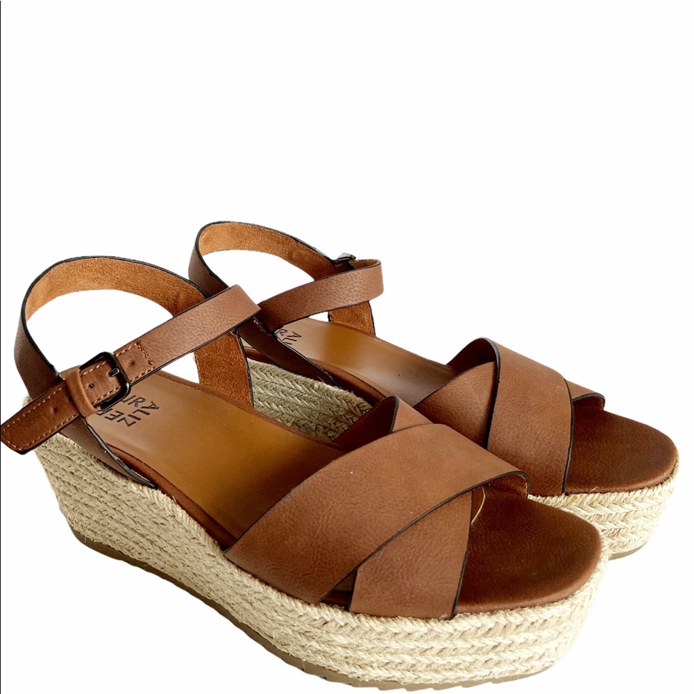 Naturalizer brown espadrille wedge sandals. Sz 10.